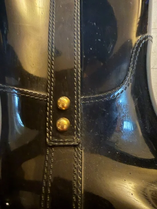 Coach Tasha Glossy Black Rain Boots Size 6 - Picture 3 of 6